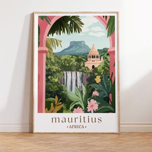 Mauritius Evening Travel Poster, Indian Ocean Wall Art, Ideal for Birthday and Wedding Gifts, Home Decor