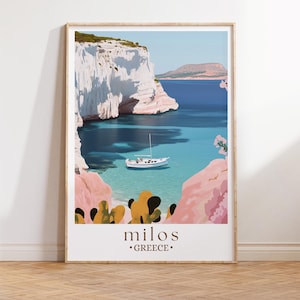 Milos Travel Poster, Milos Wall Art, Milos Travel print, Greece poster, Greece wall art, Greece print, Greek Islands poster, Travel gift