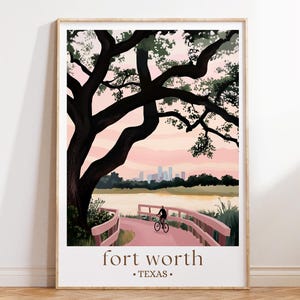 Fort Worth River Poster, Trinity River Art, Texas Landscape Print, Scenic Nature Wall Decor, Outdoor Getaway
