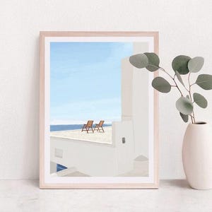 Impression de l&#39;océan Grèce, impression de Santorin en Grèce, estampes de Santorin en Grèce, art mural de Santorin, affiche de Santorin, Grèce, cadeau d&#39;impression de Santorin