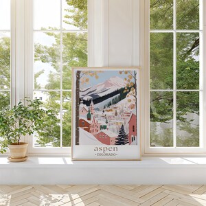 Aspen Colorado Travel Wall, Colorado Art Poster Print Home Decor, Aspen Ski Print, Personalised Present, Wedding Gifts image 4