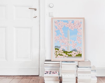 Washington DC, Washington art print, Washington art prints, Washington wall art, Washington poster, Cherry Blossom Wall Art, Washington gift