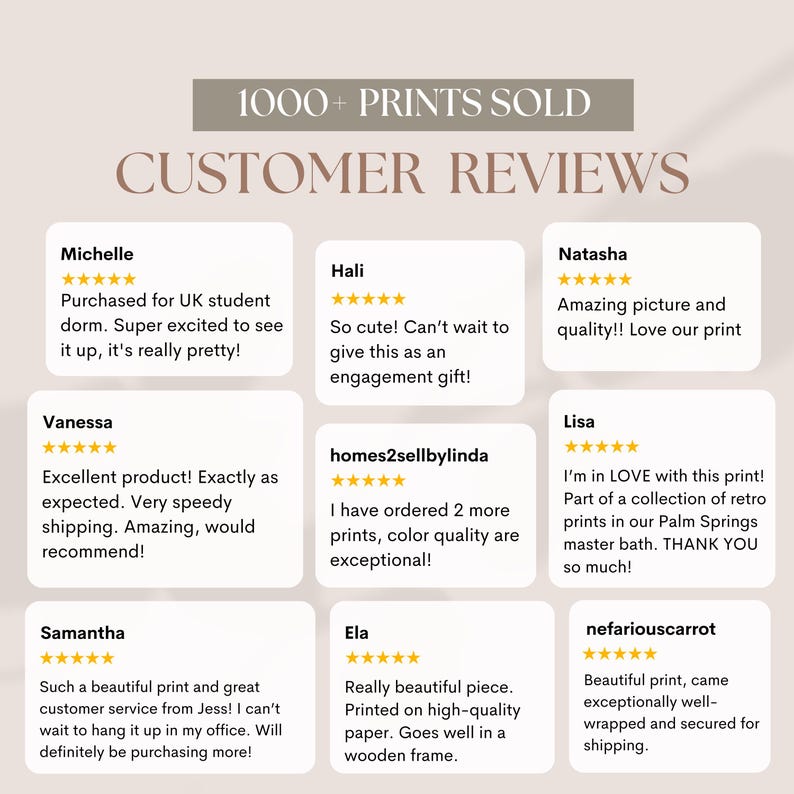 a customer review sheet with five stars on it