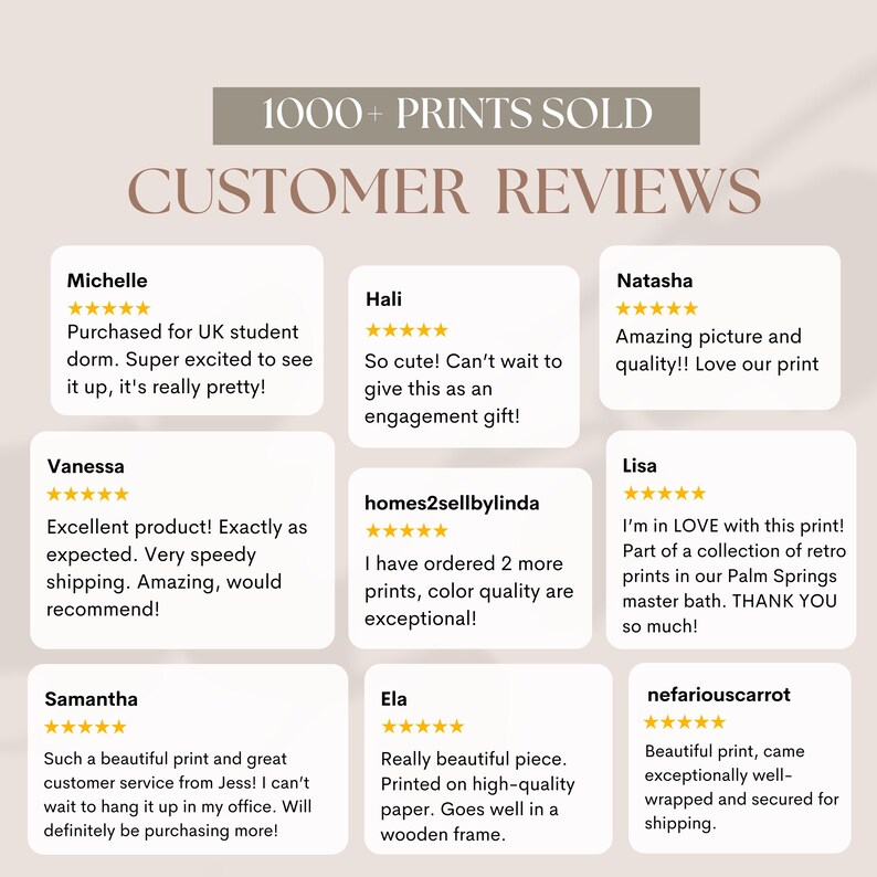 a customer review sheet with five stars on it