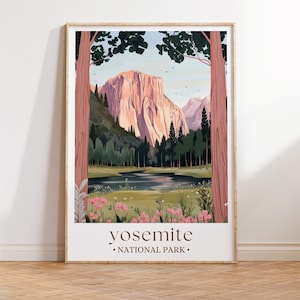 Yosemite Nationalpark Poster, Reise-Druck Geschenk Wandern Home Decor, Natur inspirierte Wandkunst, Geschenk für Reisende, Nationalpark-Druck