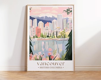 Vancouver Travel Wall Art, Canada Painting Gifts, North America Home Decor, Vancouver Art Print, Canada Travel Print, Housewarming Gift