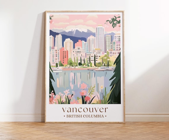 バンクーバー旅行のウォールアート、カナダの絵画ギフト、北米のホーム 
