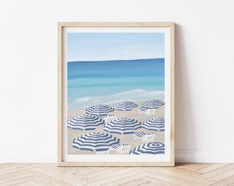 Plakat z tropikalną plażą, Sztuka ścienna z motywem plaży, Nicea, Francja, Sztuka ścienna z motywem tropikalnym, Plakat z plażą, Plakat z motywem tropikalnej plaży, Sztuka ścienna z motywem oceanu, Prezent z plaży