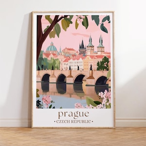 Prague City Art print, Prague travel poster, Czech Republic travel gift, Prague digital download, Czech Republic poster, Prague gift