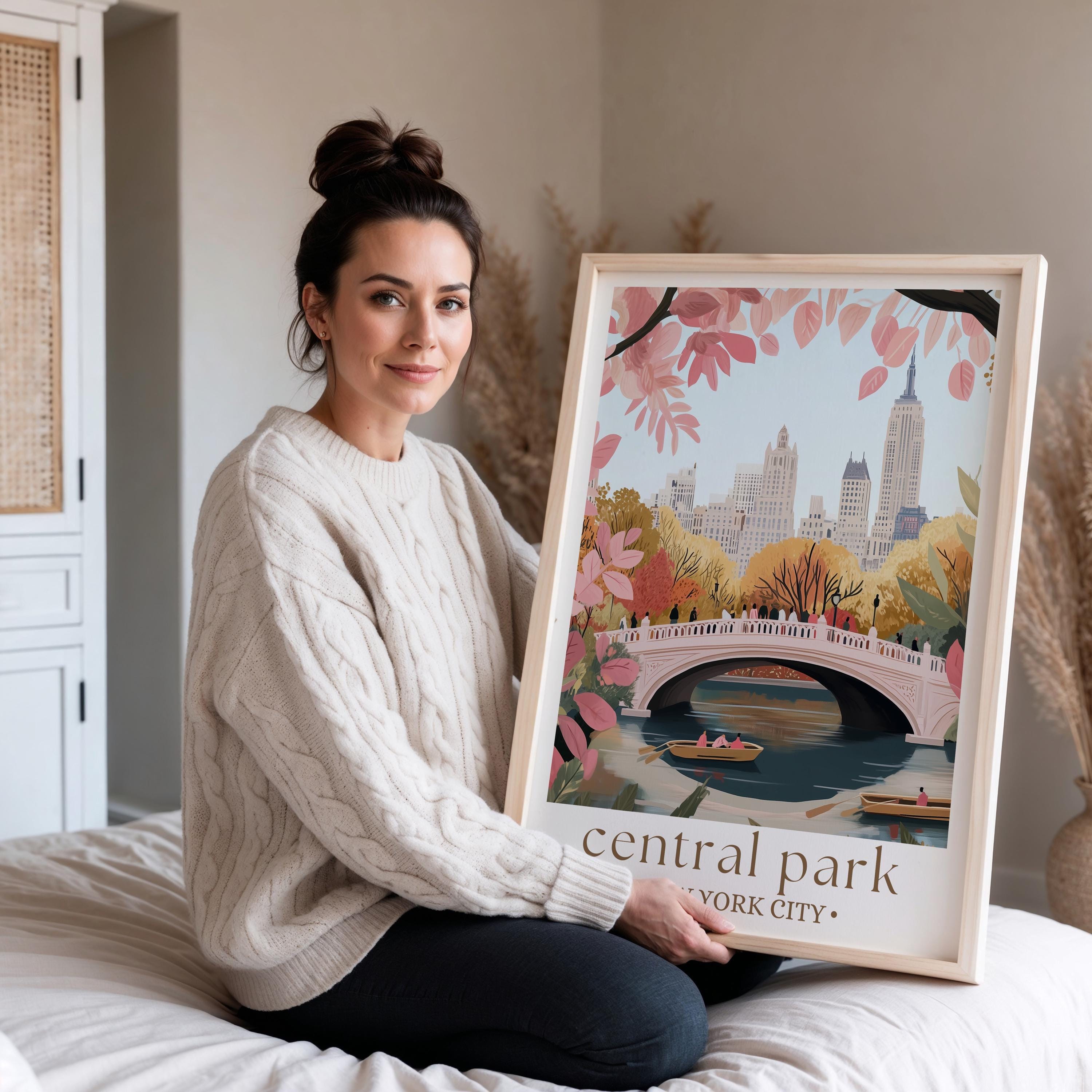 Central Park NYC Travel Poster Print, United States Wall Art, New York ...