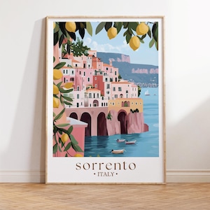 Sorrento Italien Reiseplakat, Italien Wandkunst, Italien Sorrento Druck, Sorrento Küste Plakat, Wohnkultur, Geburtstagsgeschenke, Benutzerdefinierter Reisedruck