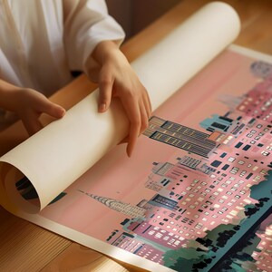 New York City Travel Poster, Retro Manhattan Wall Art, NYC Skyline ...