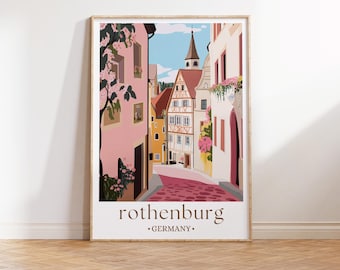 Rothenburg Travel Print Wall Art Rothenburg Wall Hanging Home Décor Rothenburg Gift Art Lovers Germany Art Lover Gift Rothenburg Wall Décor