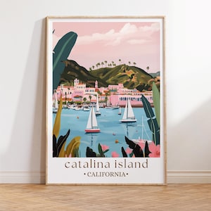 Stampa dell&#39;isola di Catalina, poster dell&#39;isola di Catalina, arte dell&#39;isola della California, poster di viaggio della California, stampa della California