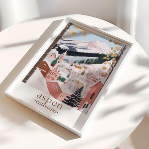 Aspen Colorado Travel Wall, Colorado Art Poster Print Home Decor, Aspen Ski Print, Personalised Present, Wedding Gifts image 2