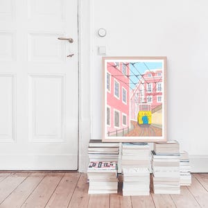Lisbon Art Print, Lisbon wall art, Lisbon Portugal print, Lisbon Portugal prints, Lisbon poster, Portugal Lisbon, Lisbon Print gift image 3