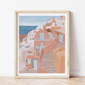 Santorini Print, Santorini Greece print, Santorini Greece prints, Santorini Hill wall art, Santorini poster, Greece, Santorini Print gift