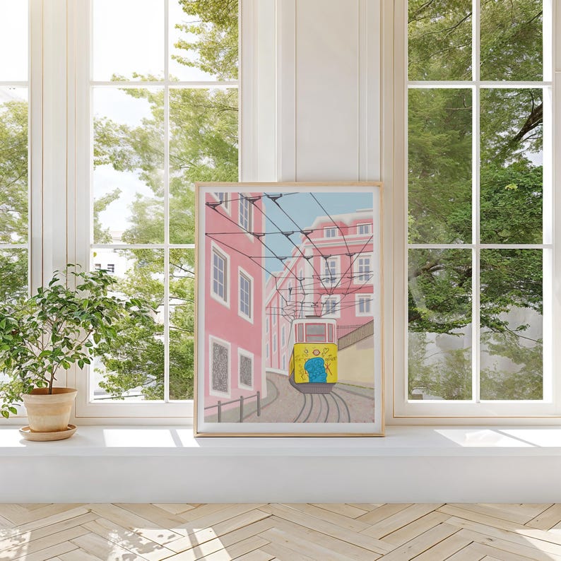 Lisbon Art Print, Lisbon wall art, Lisbon Portugal print, Lisbon Portugal prints, Lisbon poster, Portugal Lisbon, Lisbon Print gift image 8
