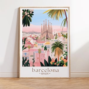 Barcelona Art Print, Sagrada Familia, Spain Wall Art, Barcelona Print, Barcelona Cityscape, Spain Art Print, Europe Print, Travel Gift
