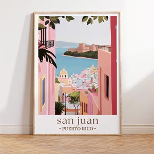 San Juan Puerto Rico Poster, Puerto Rico City Print, San Juan Travel Wall Art, Home Decor, Wedding Present, Personalised Gifts