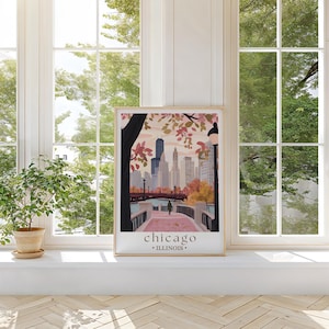 a window sill with a picture of a city
