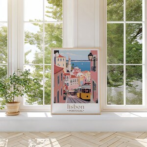 Lisbon Portugal Travel Poster, Portugal Wall Art, Lisbon Print, Home Decor, Birthday Present, Personalised Travel Poster image 3