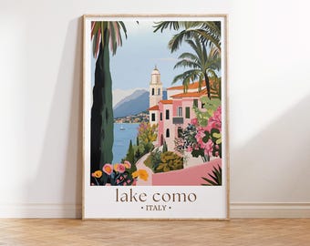 Lake Como Travel Print Wall Art Lake Como Italy Wall Hanging Home Decoration Lake Como Gift Art Lovers Wall Art Print Lake Como Italy Art