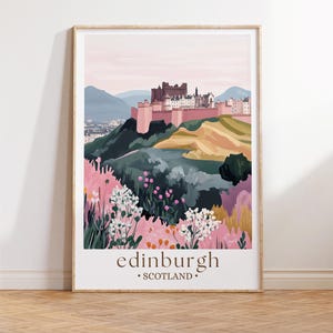 Impression d'Édimbourg en Écosse, impression du château d'Édimbourg, art mural d'Édimbourg, art de l'Écosse, décoration murale d'Édimbourg, impression de la ville d'Écosse