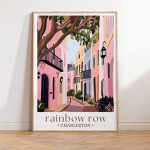Charleston South Carolina, Rainbow Row, Charleston Wall Art, Southern Home Decor, Historic Charleston Art Print