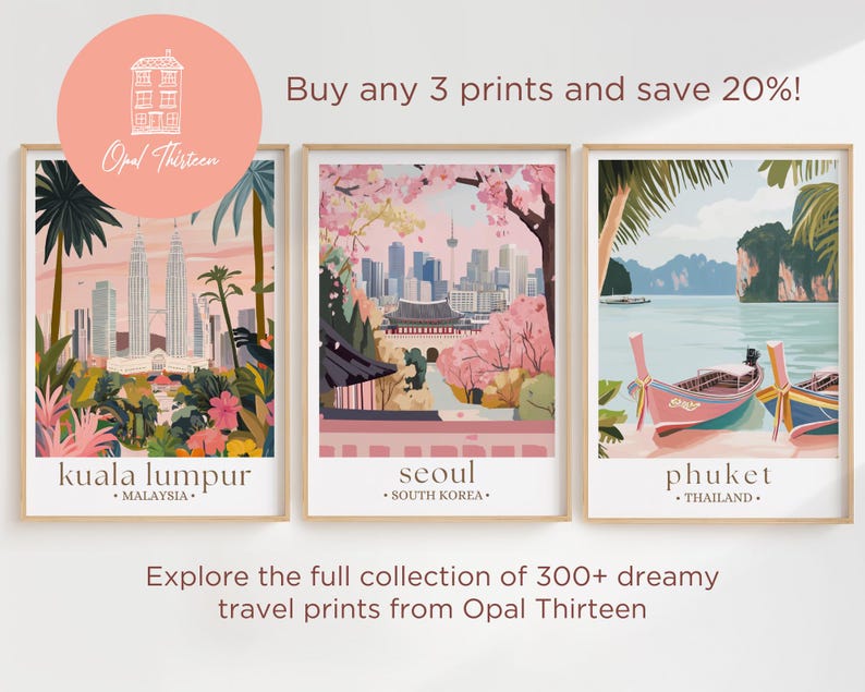 a set of three prints with a tropical theme