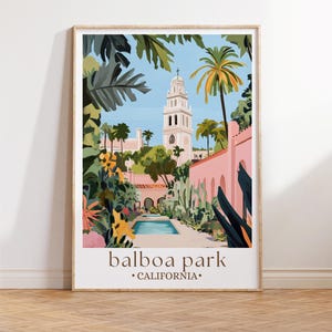 Affiche San Diego, impression Balboa Park, photo Balboa Park, voyage en Californie du Sud, oeuvre d'art de voyage personnalisée, impression d'art San Diego