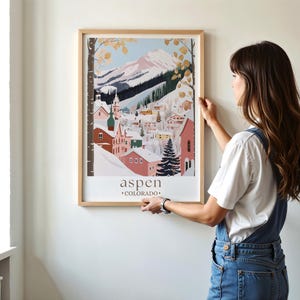 Aspen Colorado Travel Wall, Colorado Art Poster Print Home Decor, Aspen Ski Print, Personalised Present, Wedding Gifts image 5
