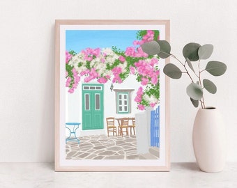 Griekenland print, Santorini Griekenland print, Mykonos Griekenland prints, Mykonos kunst aan de muur, Santorini poster, Griekenland, Santorini print cadeau