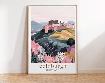Edinburgh Scotland Print, Edinburgh Castle Print,Edinburg Wall Art, Scotland art, Edinburgh wall decor, Scottish City Print
