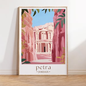 Petra Travel Print - Jordan, Petra Poster, Jordan Poster, Travel Wall Art, Jordan Print, poster, Jordan, Petra, Asia, Wonder Of The World