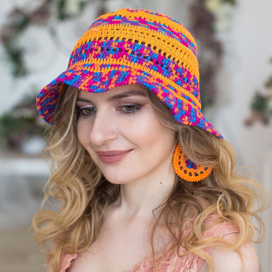 Summer crochet cotton bucket hat sun hat knitted beach Etsy