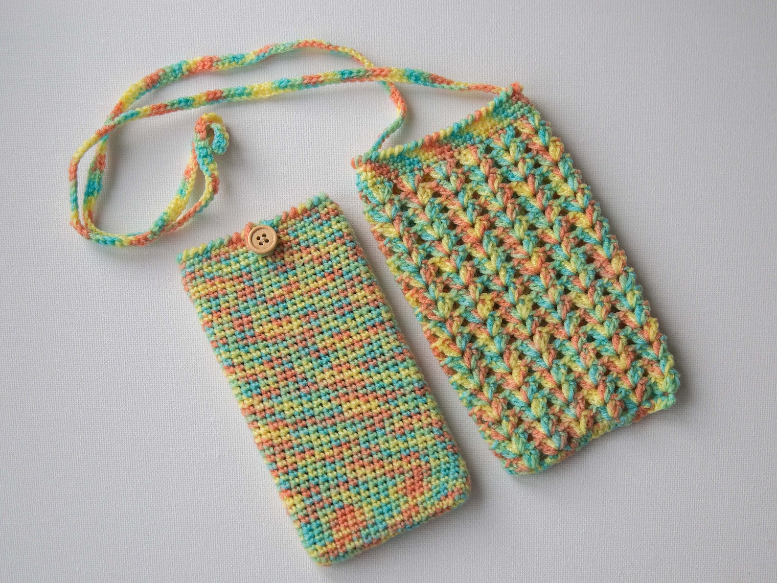 1 rainbow crochet phone case knitted phone case set. pride Etsy