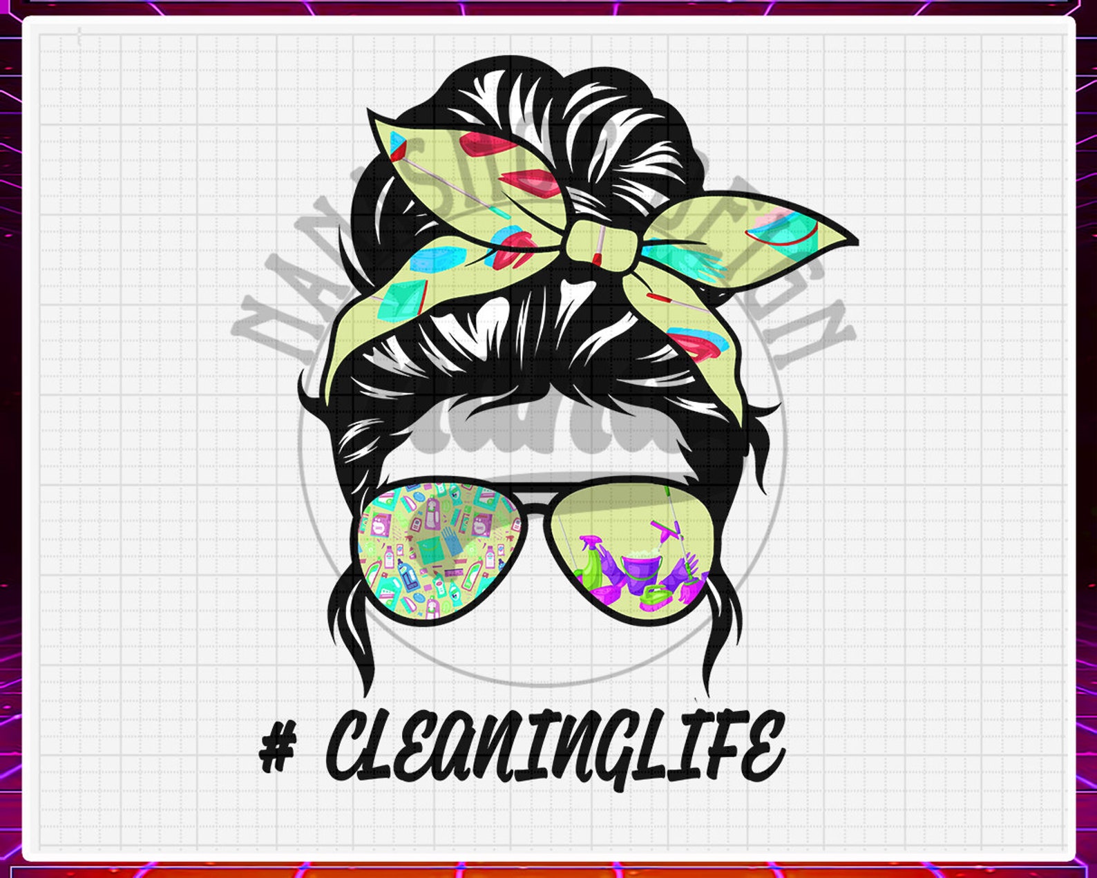 Messy Bun cleaning life cleaninglife Housekeeper | Etsy