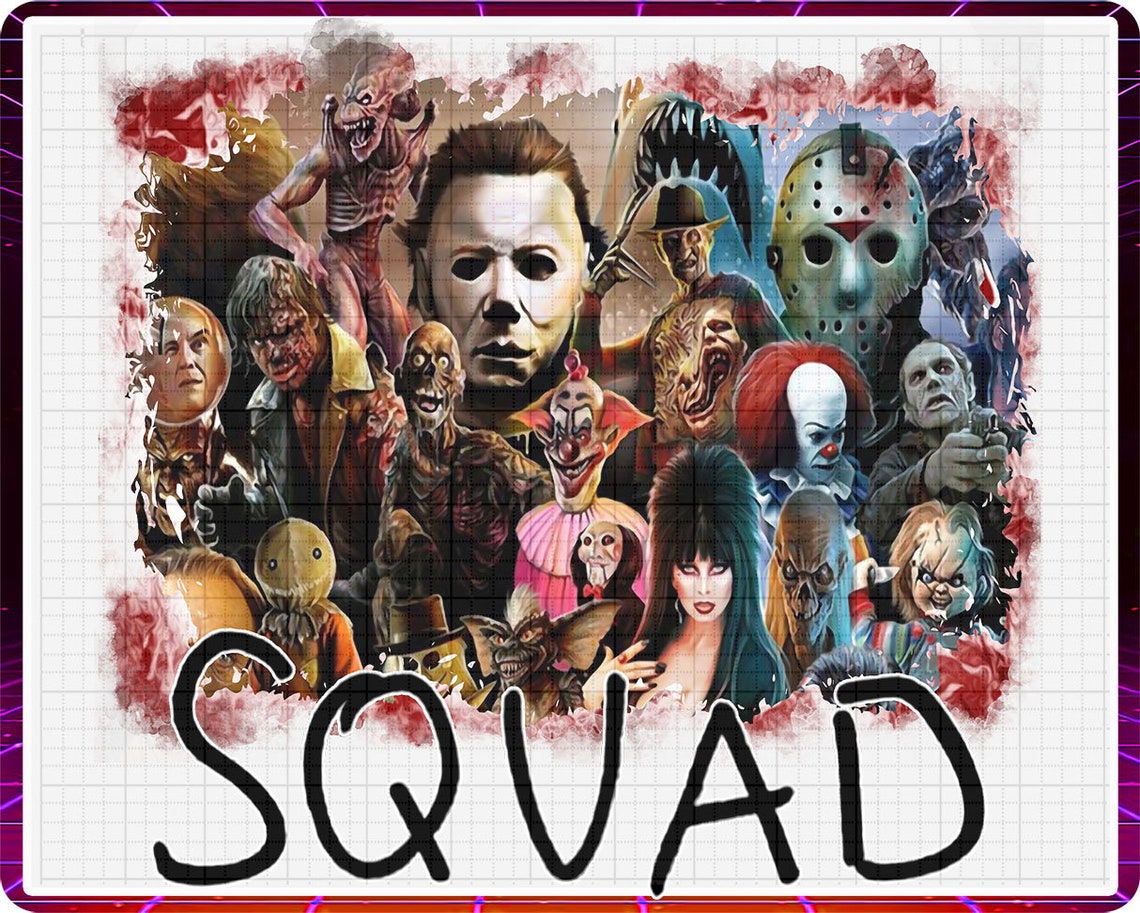 Halloween Characters squad PNG Horror Movies Happy Etsy