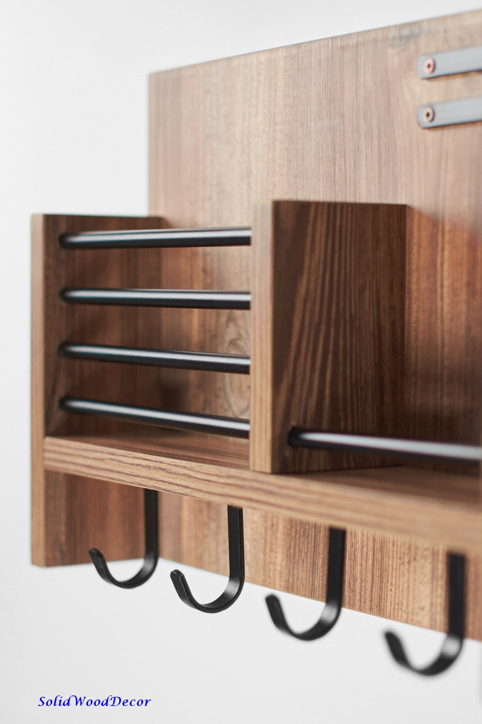 Key Holder Mail Organizer Rustic Key Rack Mail Bill Sorter Etsy