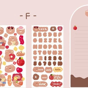 2 Sheet Bear and Letter Stickers