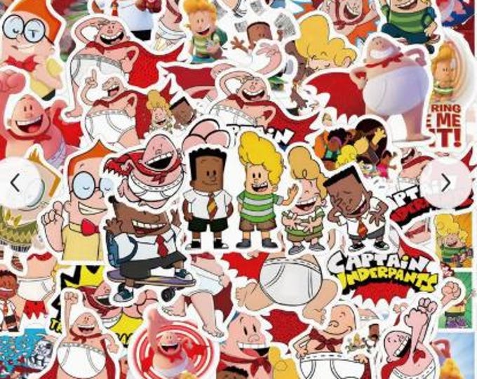 Lot of Captain Underpants Under Pants Stickers - Etsy