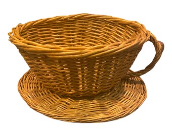 Tea Cup Shaped Wicker Gift Hampers Flower Pot Home Decoration Christmas Gift Tea Cup Shaped Wicker Gift Hampers Flower Pot Home Decoration Christmas Gift