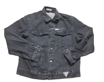 Guess Men's Vintage Georges Marciano Denim Jean Jacket Charcoal (Size: Small)