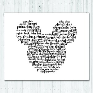 Disney Character Inspired Collage - 8x10 Downloadable File