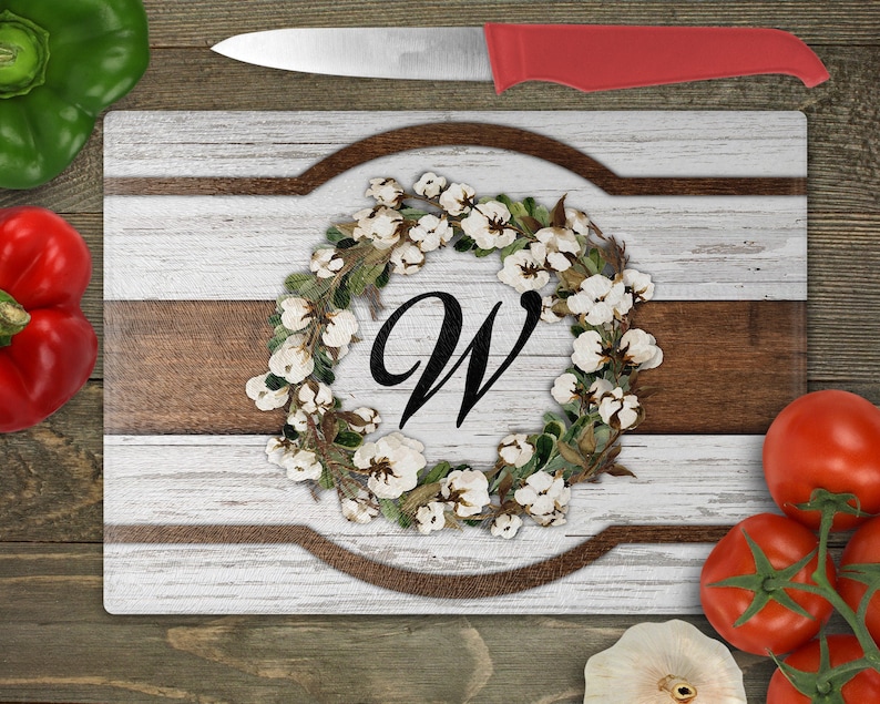 Custom Glass Cutting Board, 11x15, Personalized Kitchen Decor, Wedding
