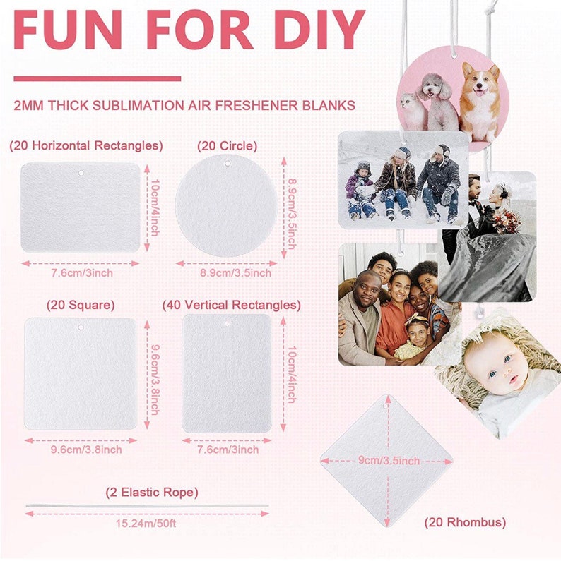 Download Car Air Freshener Blanks sublimation rectangle square | Etsy