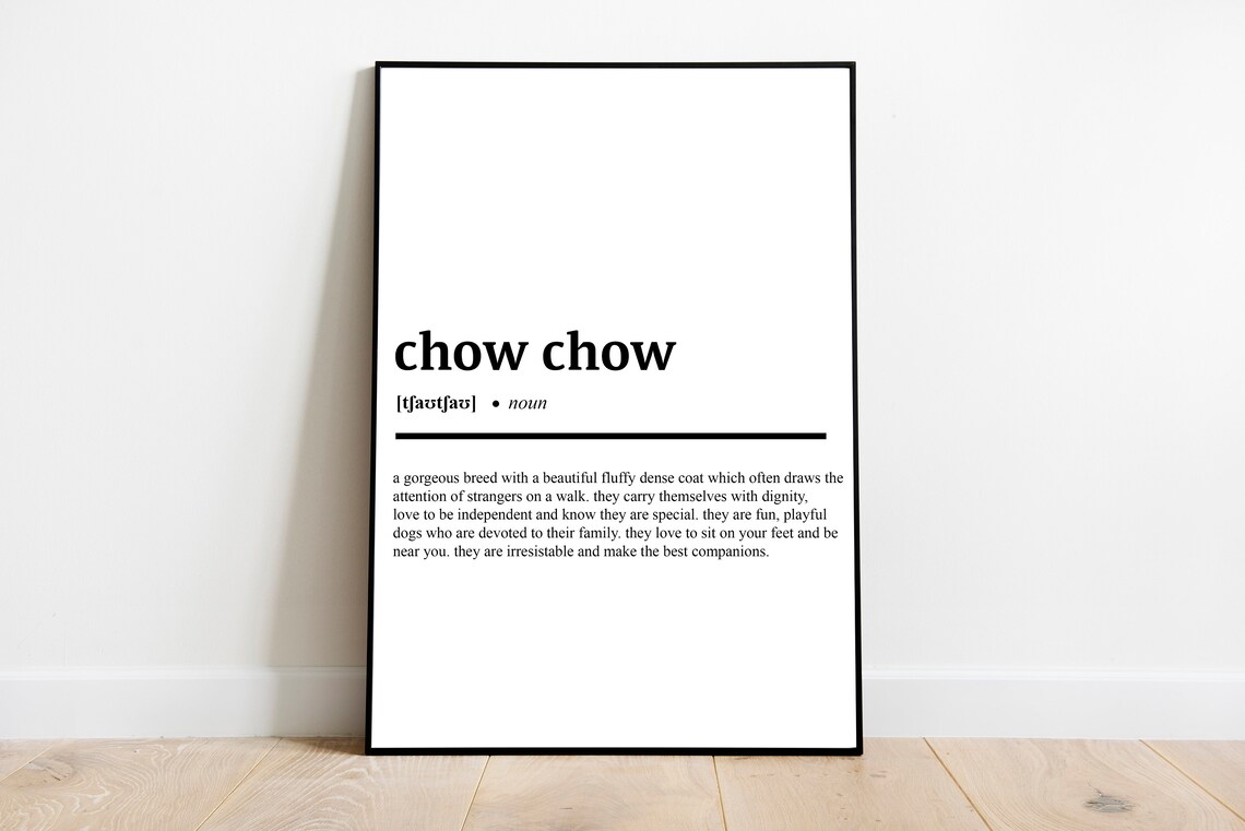 Chow chow definition word print word art Printable Art Etsy