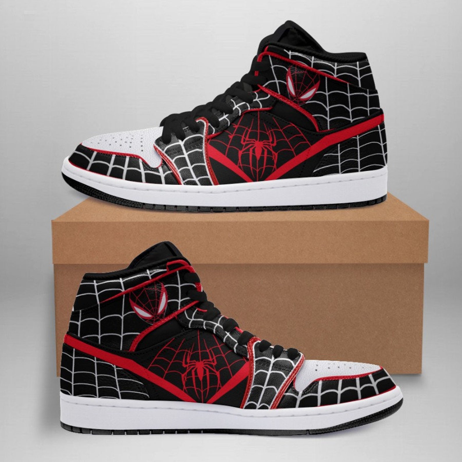 Spider-Man Web Air Jordan Custom Shoes | Etsy