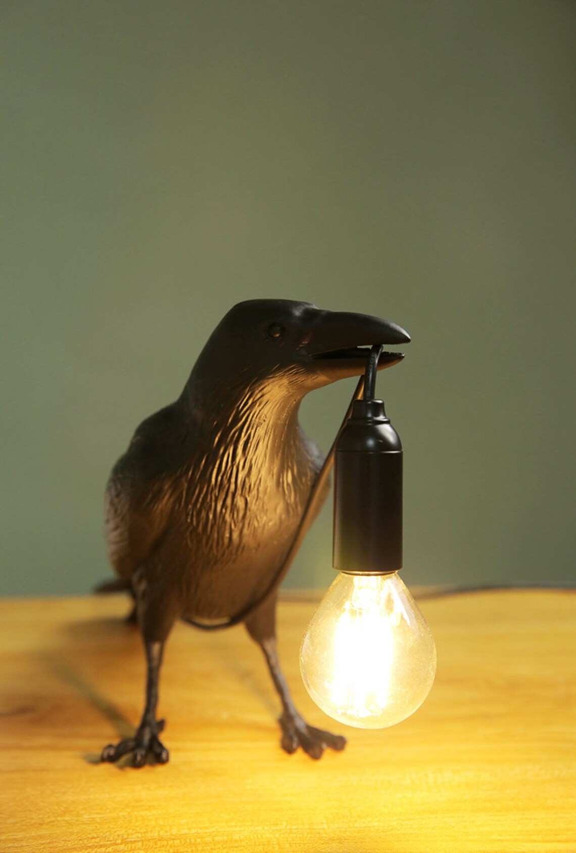 Bird Lamp Bedside Table lamp for bedroom Designer Black Bird Etsy